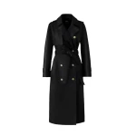 Mackage Gael-V Maxi Leather Trench Coat in Black-Gold Mackage Gael-V Maxi Leather Trench Coat in Black-Gold