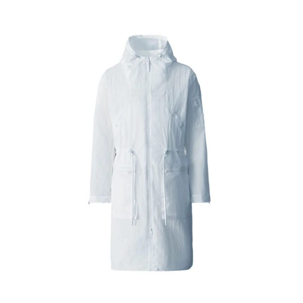 Gage Long Seam Sealed Ripstop Raincoat in White