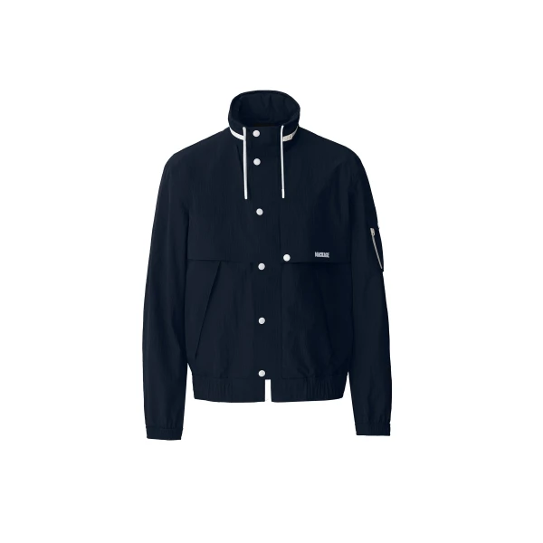 Mackage Garrett Seam-Sealed Ristop Rain Jacket in Navy-White