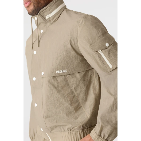 Mackage Garrett Seam-Sealed Ristop Rain Jacket in Taupe