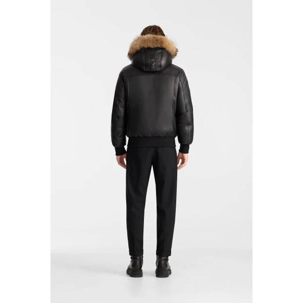 Mackage Glen-F 2-In-1 Leather Bomber Jacket in Black