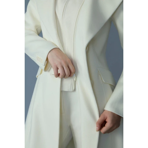 Mackage Gloria Handmade Wool Blend Coat in Cream