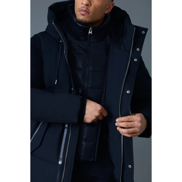 Mackage Graydon 2-In-1 Nordic Tech Heavy Down Jacket in Navy