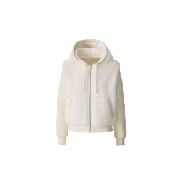 Mackage Gwendal Reversible Faux Fur Hoodie in Cream