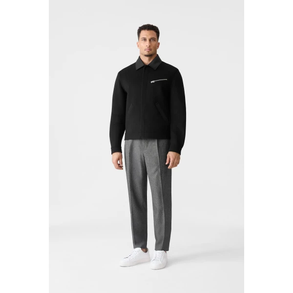Mackage Hayes Double-Face Wool Workwear Jacket in Black