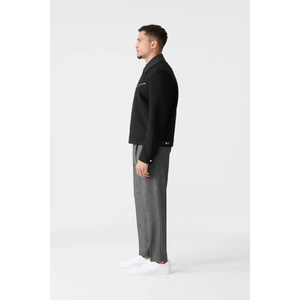 Mackage Hayes Double-Face Wool Workwear Jacket in Black