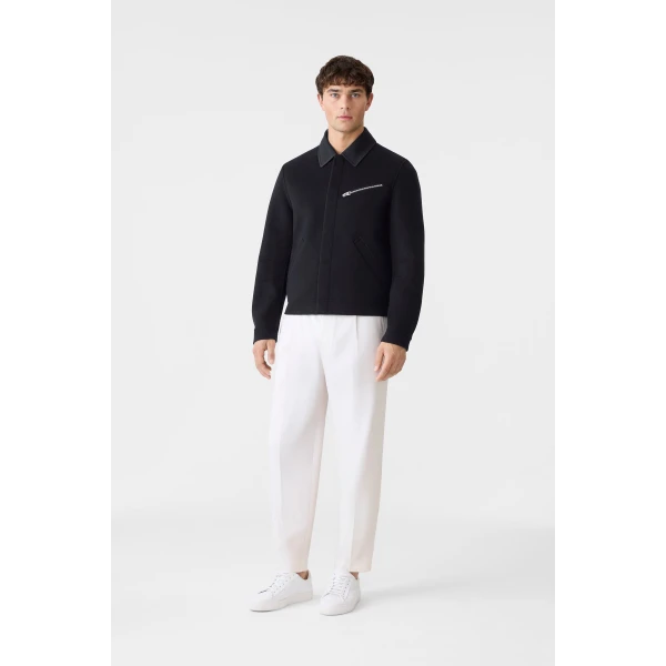 Mackage Hayes Double-Face Wool Workwear Jacket in Navy