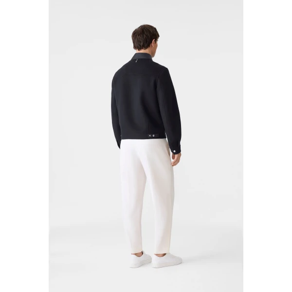 Mackage Hayes Double-Face Wool Workwear Jacket in Navy