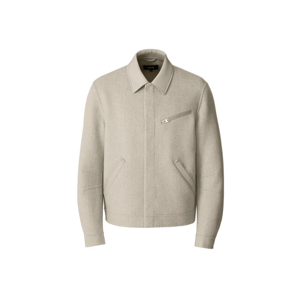 Hayes-HB Double-Face Wool Workwear Jacket in Herringbone in Taupe Mix-Taupe