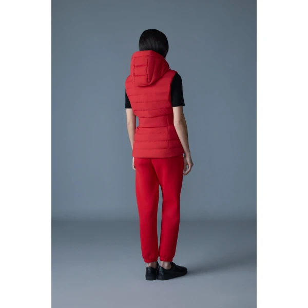 Mackage Hoshi Light Down Hooded Vest in Lava