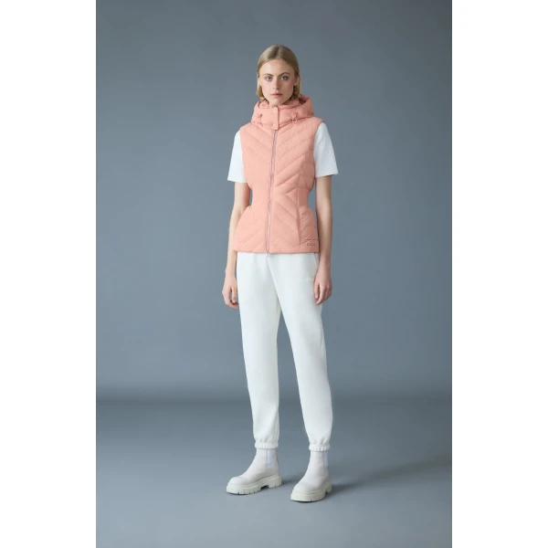 Mackage Hoshi Light Down Hooded Vest in Muted Clay