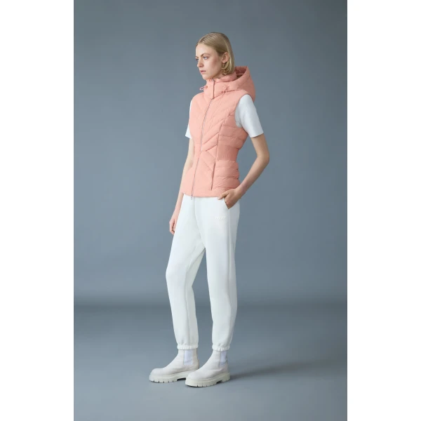 Mackage Hoshi Light Down Hooded Vest in Muted Clay