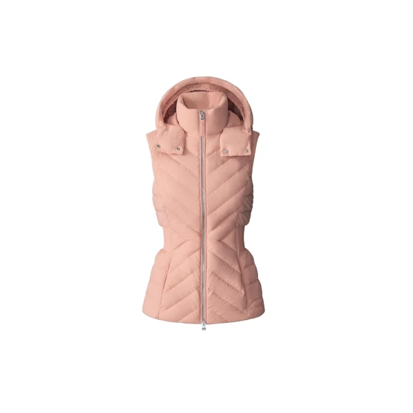 Hoshi Light Down Hooded Vest in Muted Clay