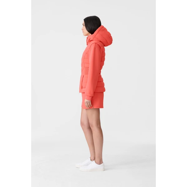 Mackage Hoshi Light Down Hooded Vest in Papaya