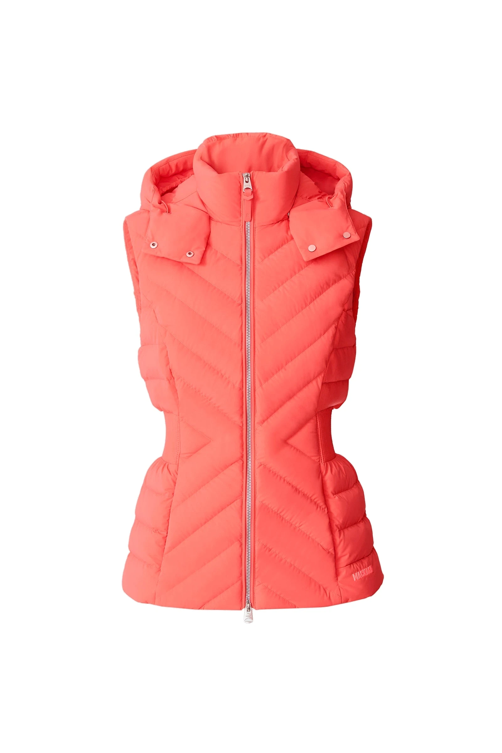 Mackage Hoshi Light Down Hooded Vest in Papaya Mackage Hoshi Light Down Hooded Vest in Papaya