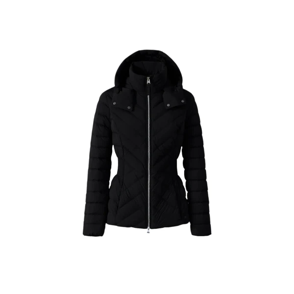 Mackage Idalee Light Down Hooded Jacket in Black