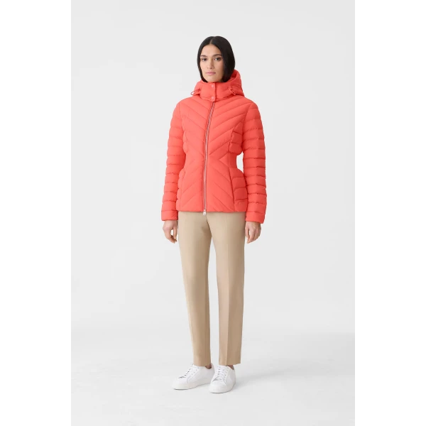 Mackage Idalee Light Down Hooded Jacket in Papaya