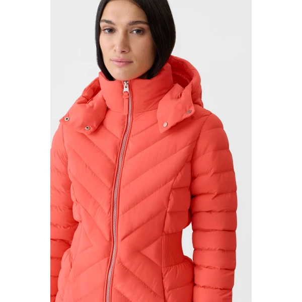 Mackage Idalee Light Down Hooded Jacket in Papaya