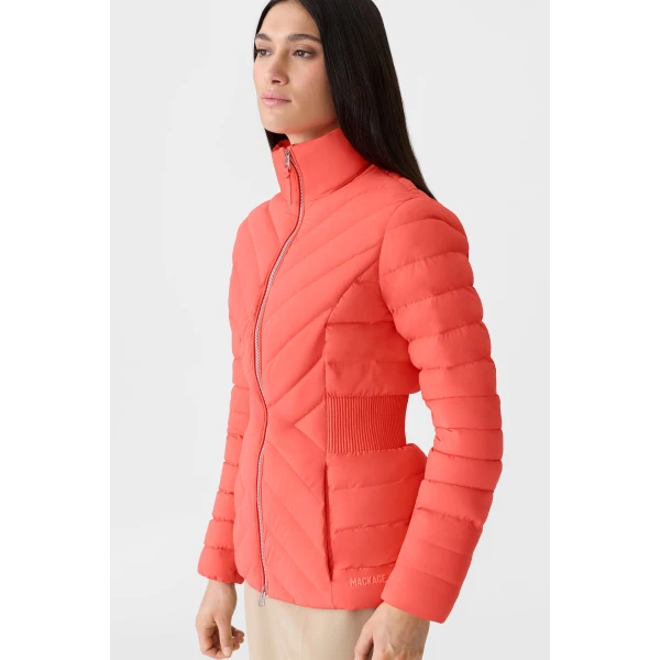 Mackage Idalee Light Down Hooded Jacket in Papaya