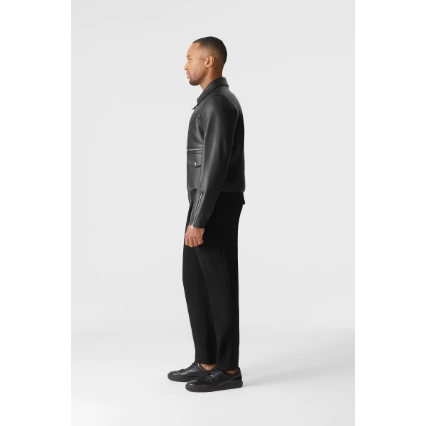 Mackage Jakari Leather Zip Jacket in Black