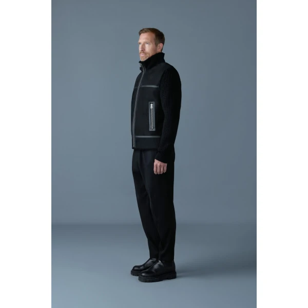 Mackage Jonathan Mixed-Media Shearling Jacket in Black