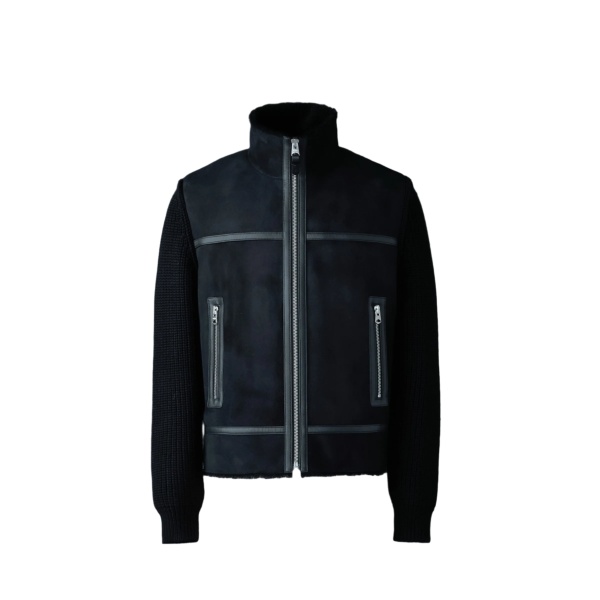 Mackage Jonathan Mixed-Media Shearling Jacket in Black