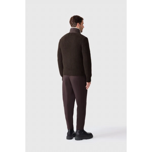 Mackage Jonathan Mixed-Media Shearling Jacket in Coffee-Natural