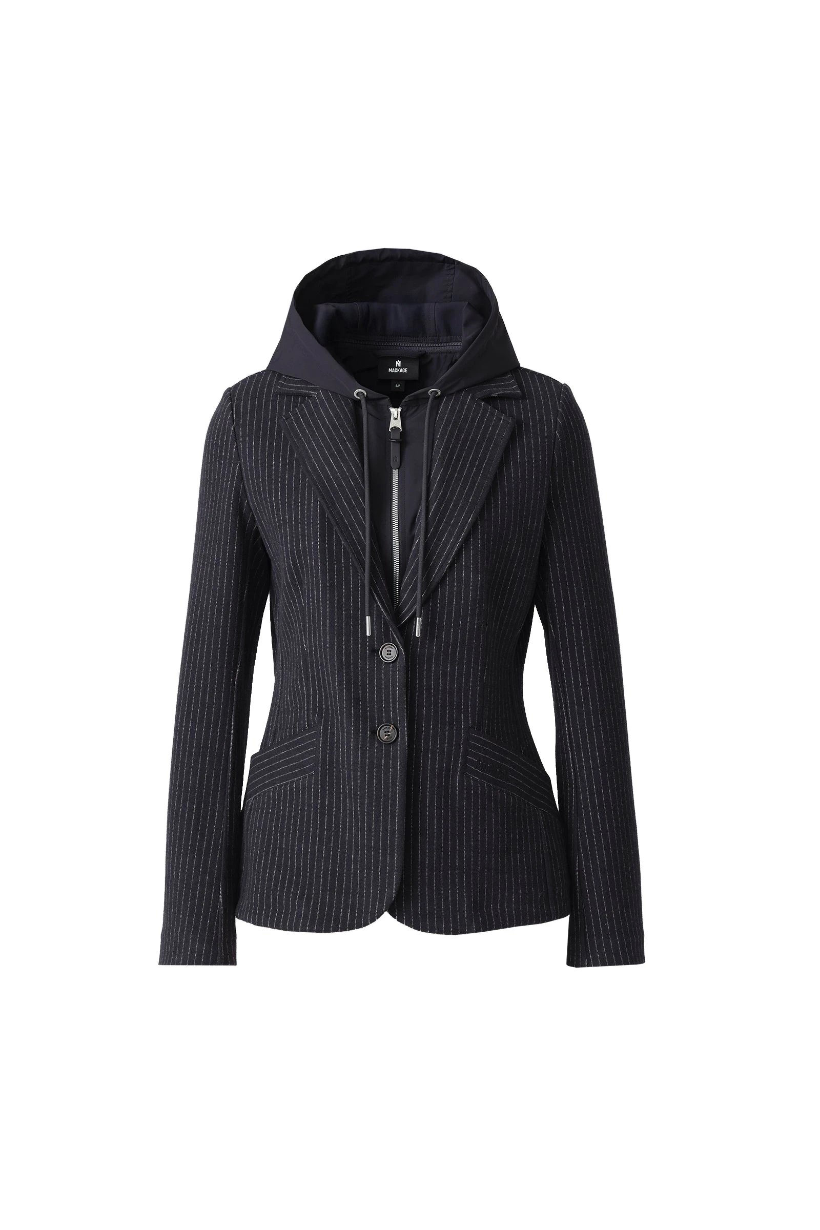 Mackage Jospia-K 2-In-1 Tailored Jacket in Navy-Cream mackage jospia-k 2-in-1 tailored jacket
