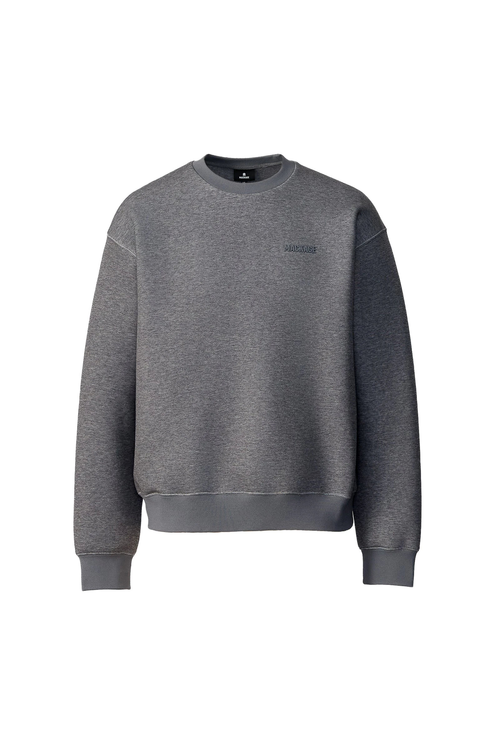 Mackage Julian Double-Face Jersey Sweatshirt in Carbon Mix Mackage Julian Double-Face Jersey Sweatshirt in Carbon Mix