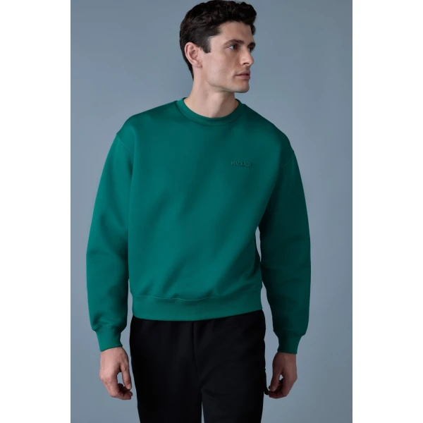 Mackage Julian Double-Face Jersey Sweatshirt in Emerald