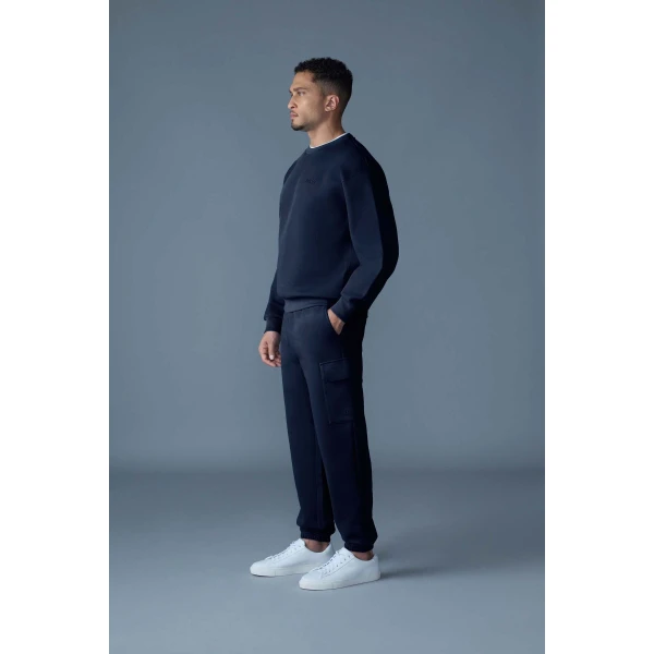 Mackage Julian Double-Face Jersey Sweatshirt in Navy
