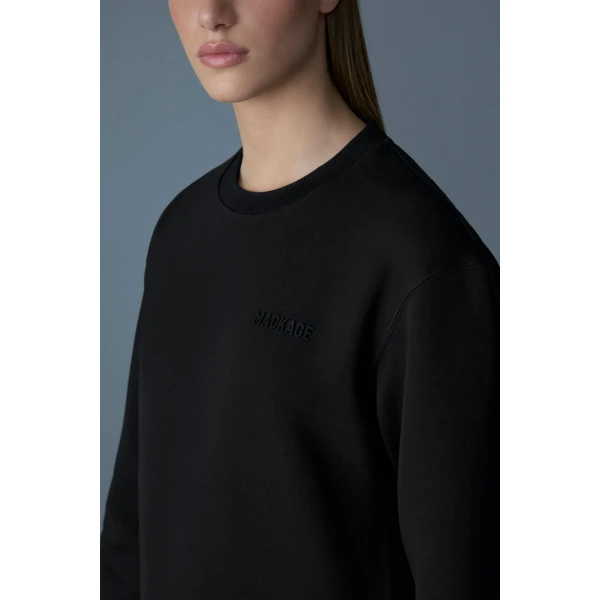 Mackage Julianna Double-Face Jersey Sweatshirt in Black