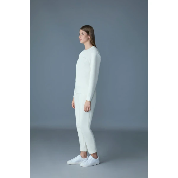 Mackage Julianna Double-Face Jersey Sweatshirt in Cream