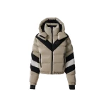 Mackage Kairi-GLO High-Gloss Down Ski Jacket in Taupe