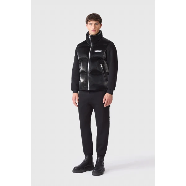 Mackage Kane-GLO High-Gloss Down Vest in Black