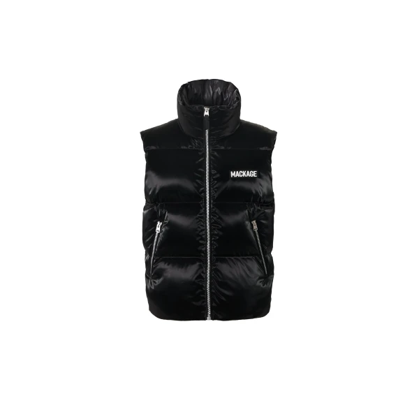 Kane-GLO High-Gloss Down Vest in Black
