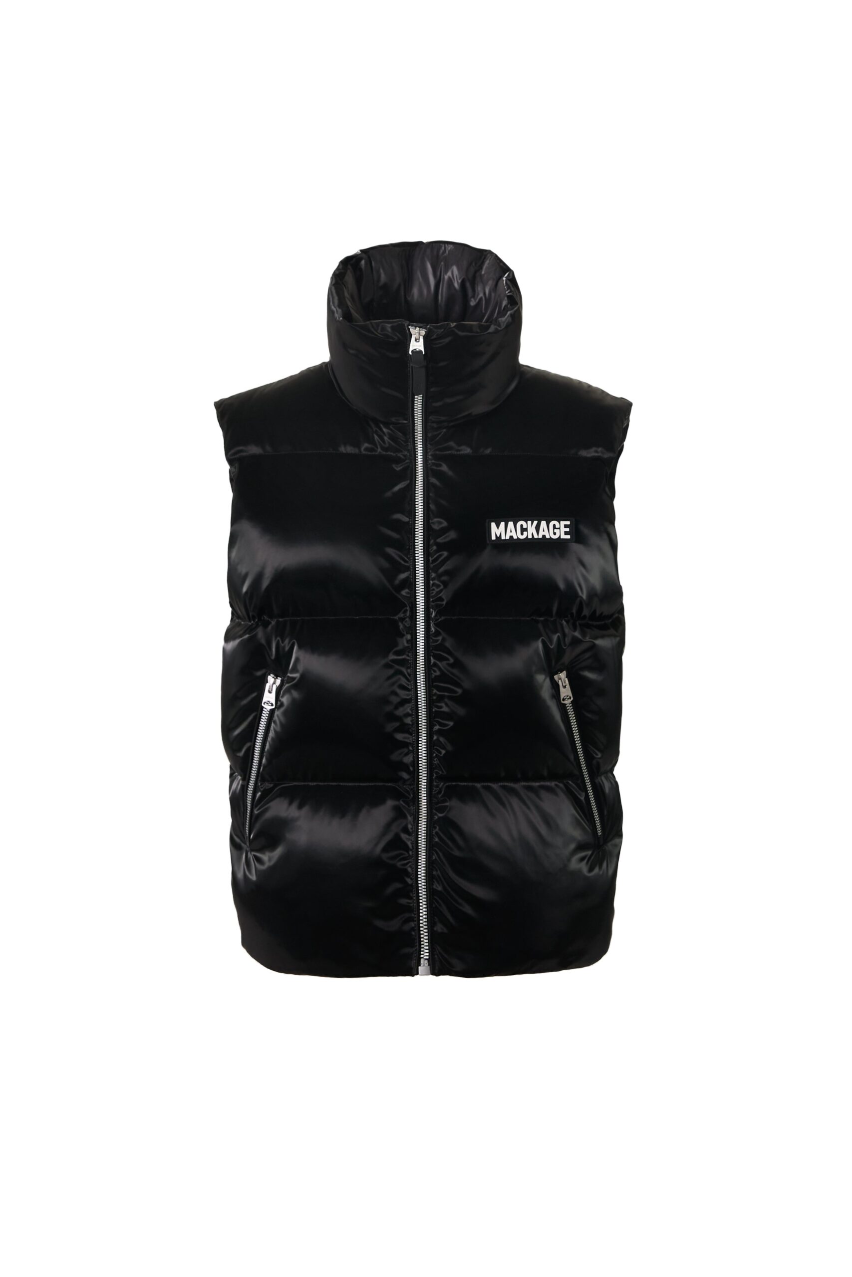 Mackage Kane-GLO High-Gloss Down Vest in Black Mackage Kane-GLO High-Gloss Down Vest in Black