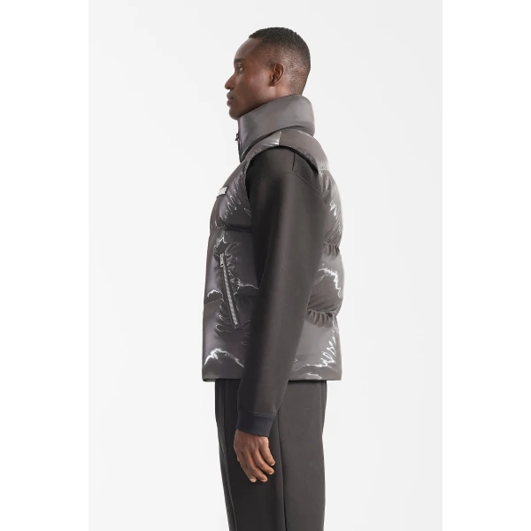 Mackage Kane-GLO High-Gloss Down Vest in Carbon