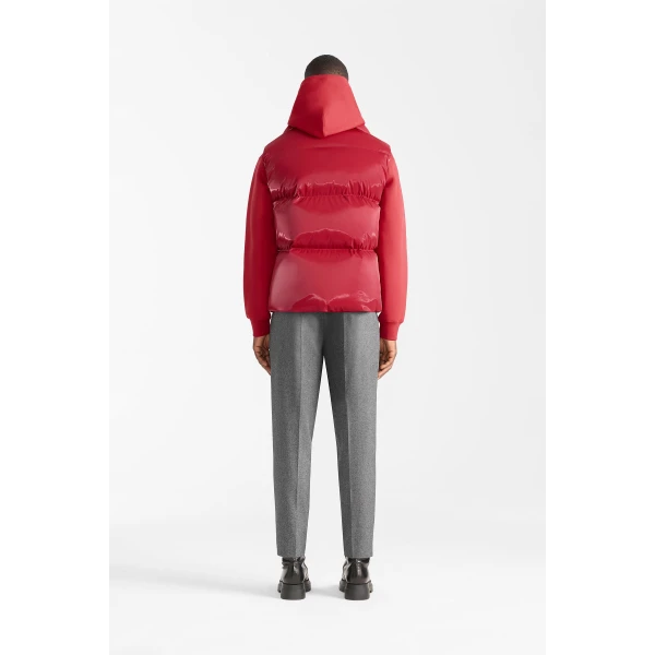 Mackage Kane-GLO High-Gloss Down Vest in Dark Red