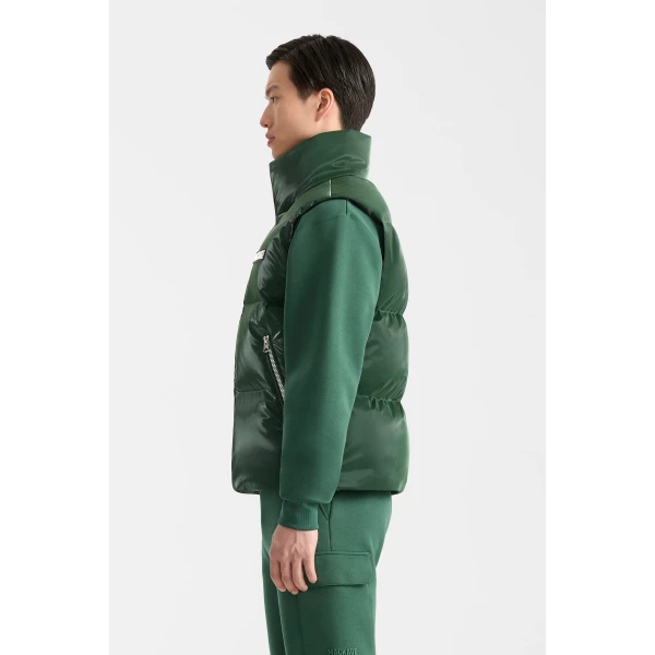 Mackage Kane-GLO High-Gloss Down Vest in Evergreen