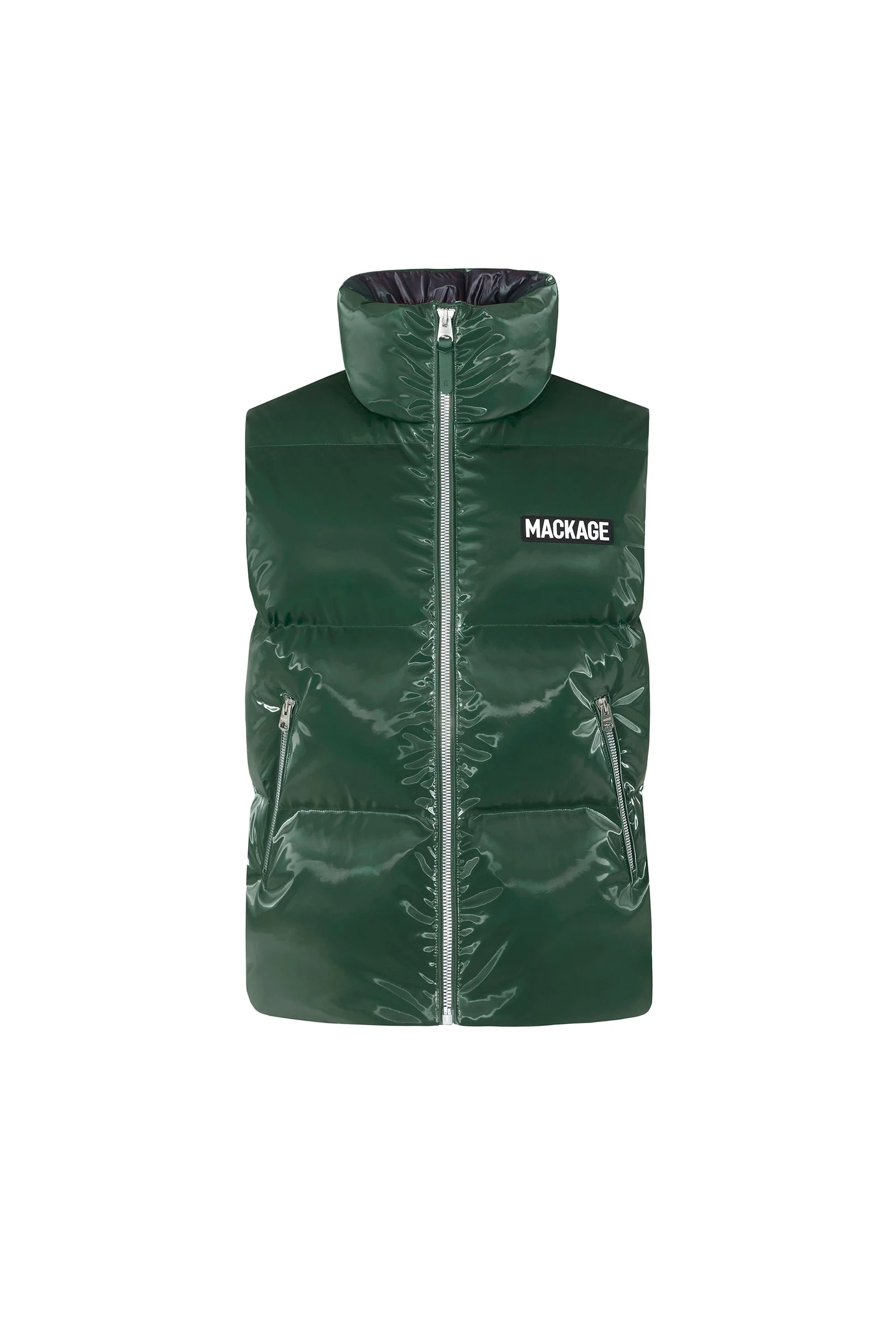 Mackage Kane-GLO High-Gloss Down Vest in Evergreen Mackage Kane-GLO High-Gloss Down Vest in Evergreen