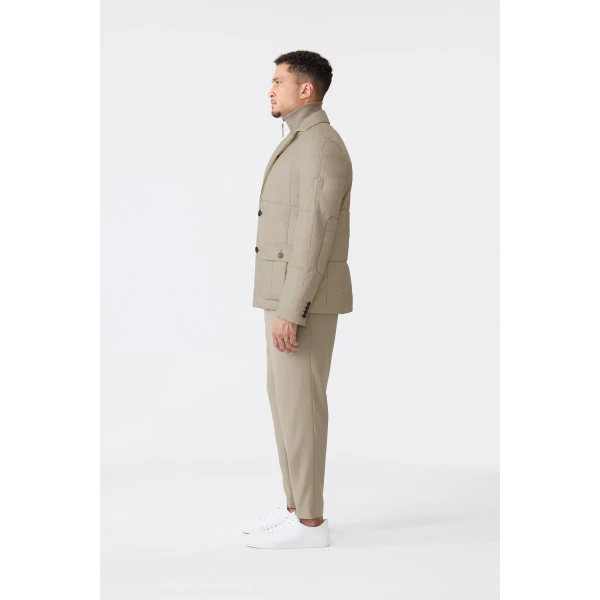 Mackage Keaton 2-In-1 Ultra-Light Quilted Blazer in Taupe