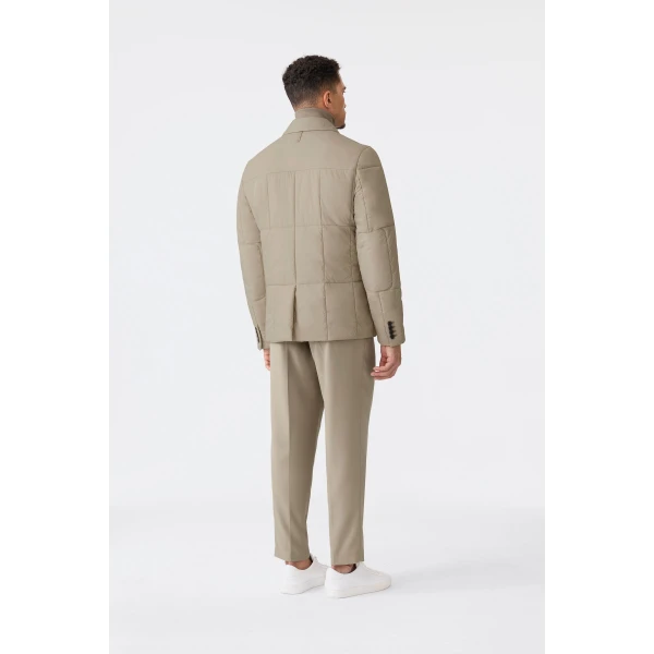 Mackage Keaton 2-In-1 Ultra-Light Quilted Blazer in Taupe