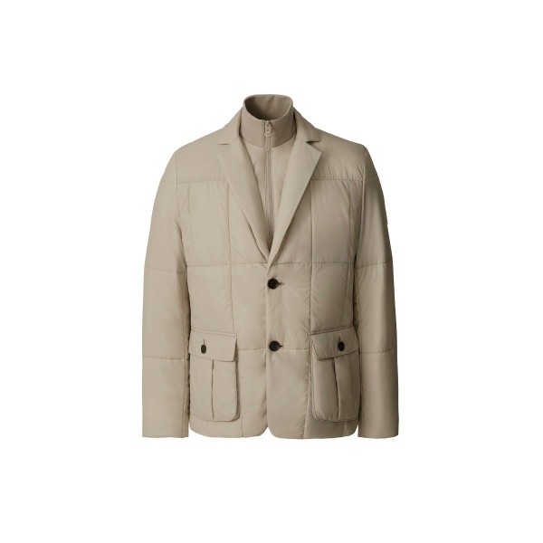 Mackage Keaton 2-In-1 Ultra-Light Quilted Blazer in Taupe