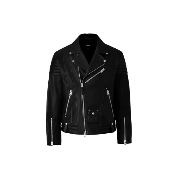 Kenneth Leather Biker Jacket in Black