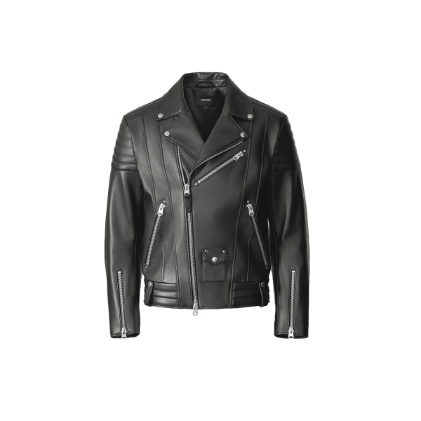 Mackage Kenneth Leather Biker Jacket in Carbon