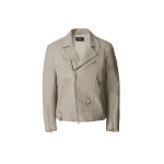 Mackage Kenneth Leather Biker Jacket in Taupe