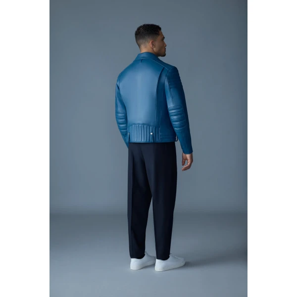 Mackage Kenneth Leather Biker Jacket in Tide