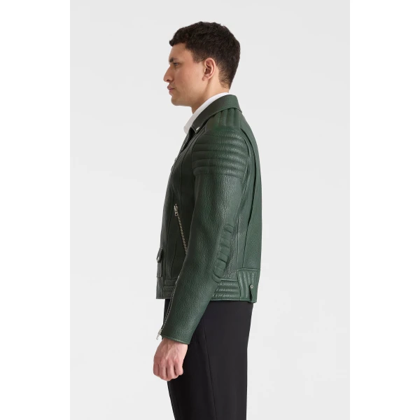 Mackage Kenneth-PB Leather Moto Jacket in Evergreen