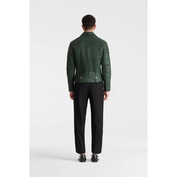 Mackage Kenneth-PB Leather Moto Jacket in Evergreen